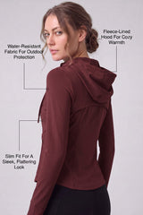 Chaqueta de forro polar elástico impermeable con cremallera completa Shift | Chaqueta deportiva para mujer
