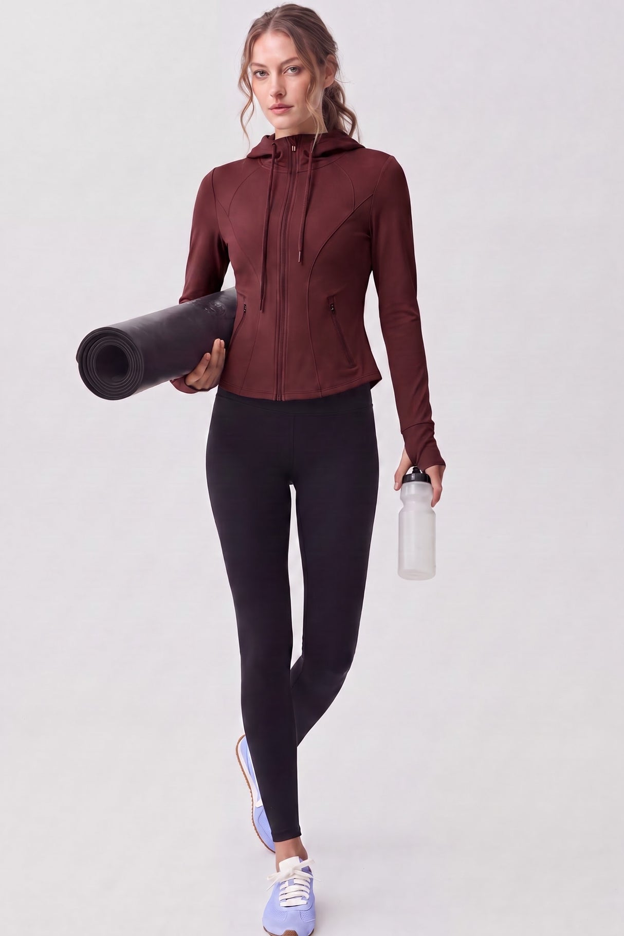 Chaqueta de forro polar elástico impermeable con cremallera completa Shift | Chaqueta deportiva para mujer