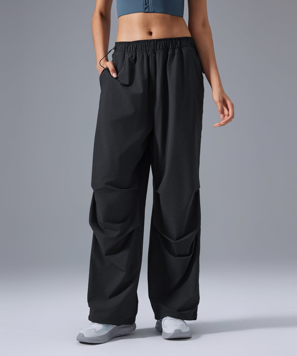 Elastic Waistband Cooling Cargo Pants with Pockets 28"| Women's Light Support Pants