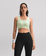 Reggiseno da corsa Power con scollo a rete multi-cucitura | Reggiseno sportivo ad alto sostegno da donna