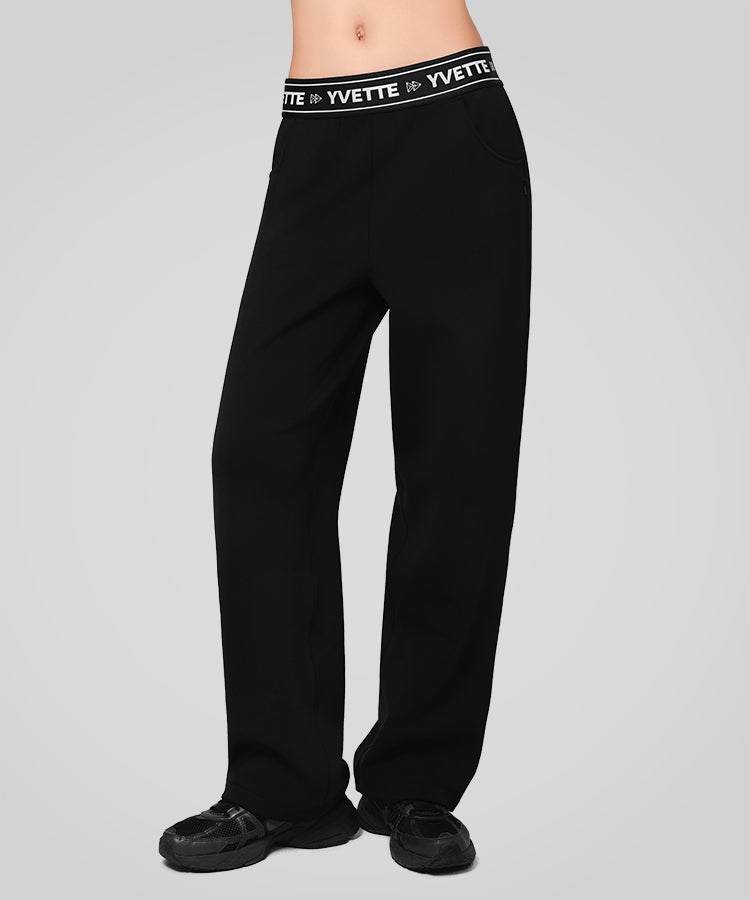 Shift™ Letter Print Fleece Lined Wide Leg Pants 27"| Women's Sports Pants