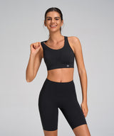Enfold™ Round Neck Front Mesh Sports Bra | Women's High Support Sports Bra