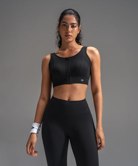 Sujetador deportivo de malla Power Mesh con escote en forma de corazón y espalda | Sujetador deportivo de alta sujeción para mujer