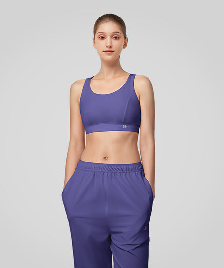 Shift™ Cross Thin Strap Ribbed Yoga Bra | Women's Light Support Sports Bra