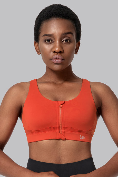 Power™ Zip Front Criss Cross High Support Running Bra | Women's High Support Sports Bra (Plus Size) - image 2