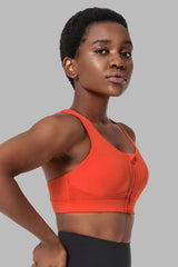 Power™ Zip Front Criss Cross High Support Running Bra | Women's High Support Sports Bra (Plus Size)