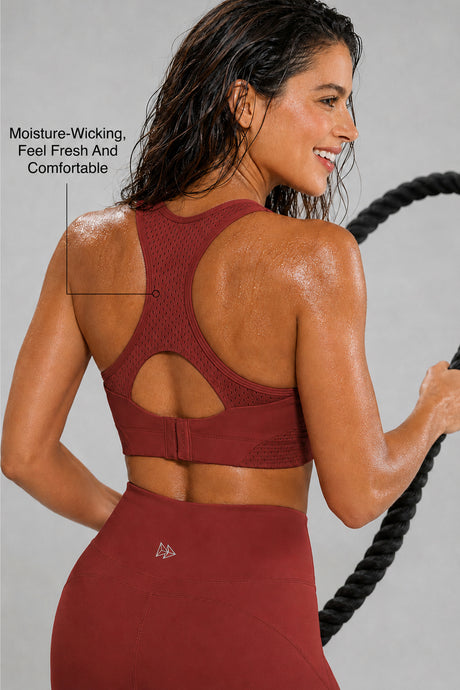 Sculpt™ Racerback Full-Coverage Breathable Sports Bra | High Support with Bounce Control & Mesh for Running, HIIT & Training - image 80