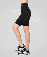 Pantaloncini elasticizzati a vita alta Echo con tasche laterali, 9'' | Pantaloncini da corsa ad alto sostegno da donna