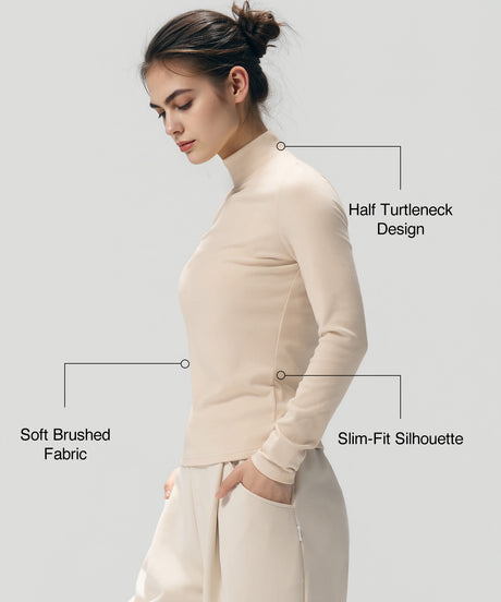 Anywhere™ Cozy Stretch Mock Neck Long Sleeve Tee | Women's Long Sleeve T-shirt - image 2