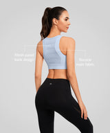Echo™ Front Zip Perforated Solid Padded Running Bra | Women's High Support Sports Bra
