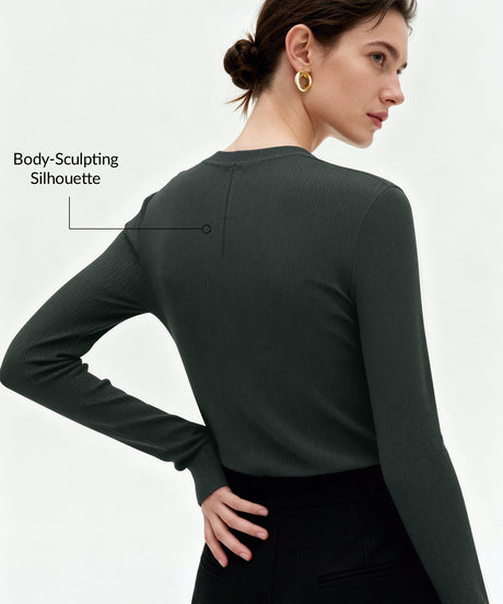 Anywhere™ Casual Half-Button Collar Long Sleeve Shirt | Women's Long Sleeve T-shirt - image 2