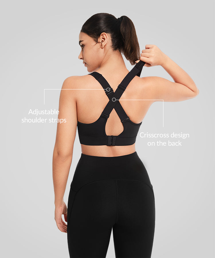 Power™ Breathable Cross Back Padded Running Bra| Women's High Support Sports Bra