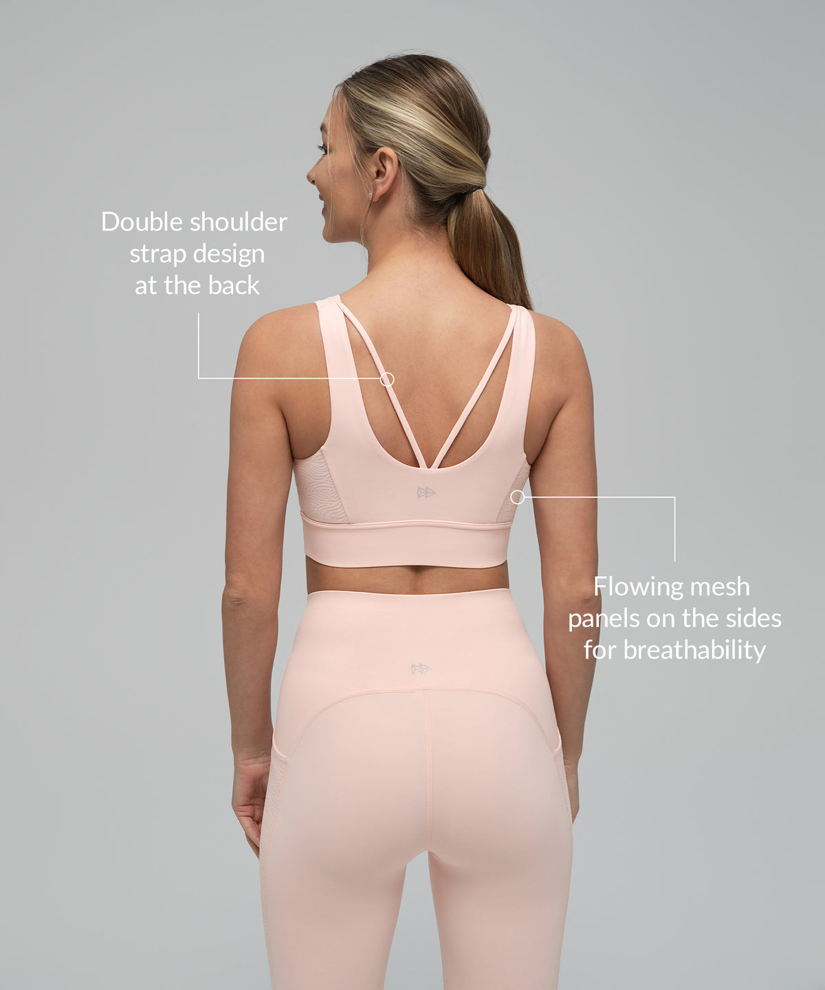 Anywhere Side Mesh Doppelträger-Yoga-BH | Leicht stützender Sport-BH für Damen