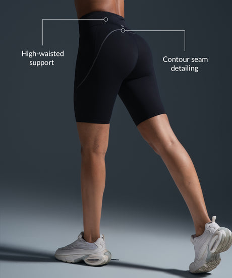Echo™ Stretchy High Waist Shorts with Side Pockets 9‘’| Women's High Support Running Shorts - image 2