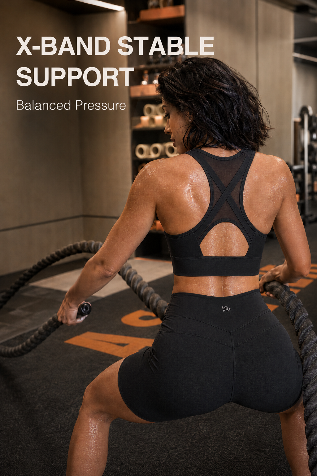 Sujetador para correr con espalda cruzada Power Cross | Sujetador deportivo de alta sujeción para mujer
