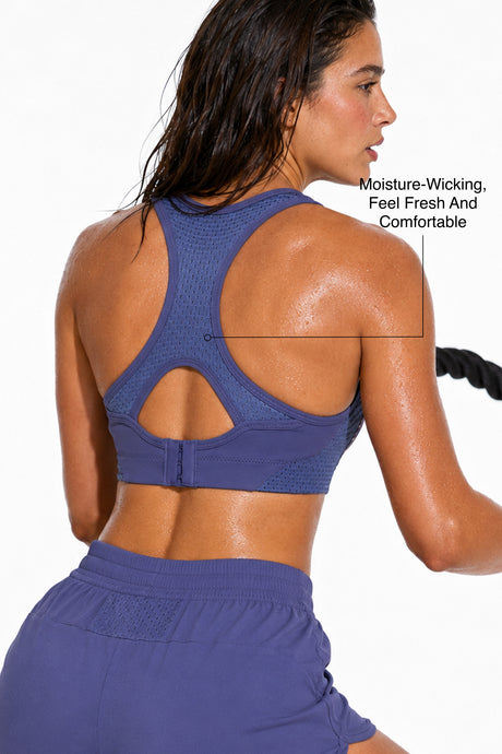 Sculpt™ Racerback Full-Coverage Breathable Sports Bra | High Support with Bounce Control & Mesh for Running, HIIT & Training - image 2