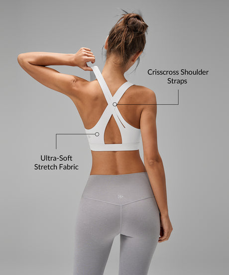 Anywhere™ Crisscross Removable Pads V-Neck Yoga Bra | Women's Light Support Sports Bra - image 2