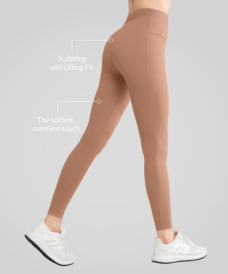 Power™ High Waist Logo Pockets Lined Running Leggings 24'' | Women's High Support Leggings - image 2