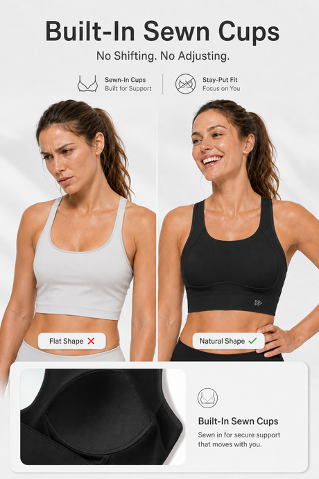 Reggiseno da corsa sportivo Echo Natural Shine con schiena scoperta | Reggiseno sportivo ad alto sostegno da donna - image 2