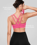 Echo™ Long Double Cross Straps Padded Yoga Bra | Women's Light Support Sports Bra