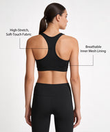 Shift™ Front Zip Sewn-in Pads Racerback Running Bra | Women's High Support Sports Bra