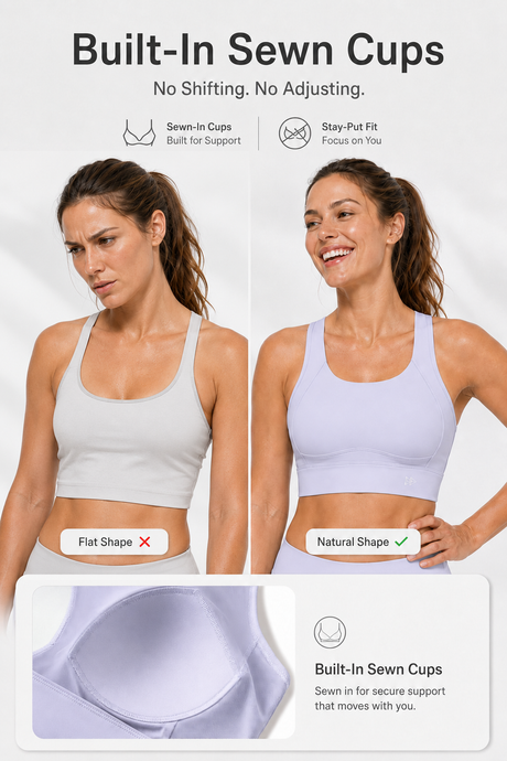 Echo™ Natural Shine Sporty Open-back Running Bra | Women's High Support Sports Bra - image 2