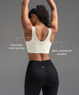 Power Mesh Sweetheart Neck Back Sport-bh | Sport-bh med högt stöd för kvinnor