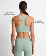 Shift™ Front Zip Sewn-in Pads Racerback Running Bra | Women's High Support Sports Bra