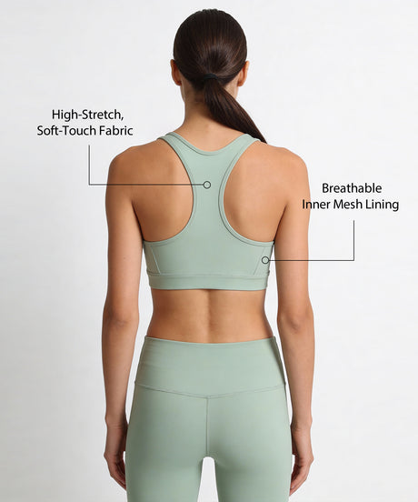 Shift™ Front Zip Sewn-in Pads Racerback Running Bra | Women's High Support Sports Bra - image 2