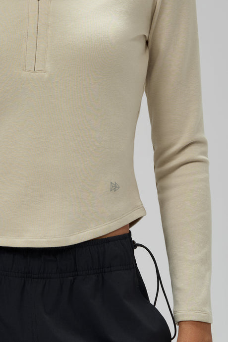Anywhere™ Brushed Half-Zip Long Sleeve Crop Top | Women's Long Sleeve T-shirt - image 5