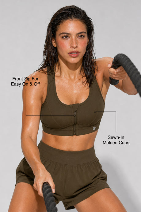 Enfold™ Front-Zip Breathable Racerback Sports Bra | High-Impact Support for Running, HIIT & Training - image 65