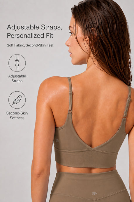 Echo™ V-Neck Ribbed Padded Yoga Bra | Women's Light Support Sports Bra - image 50