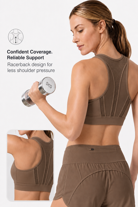 Reggiseno da corsa imbottito Enfold Zip Mesh | Reggiseno sportivo ad alto sostegno da donna - image 3