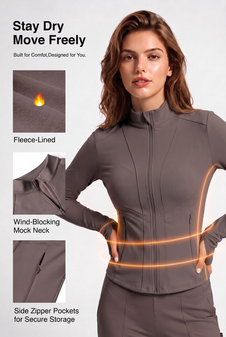 Shift™ Fleece-Lined Thermal Stretch Jacket – Water-Resistant Full-Zip | Women's Sports Jacket - image 25