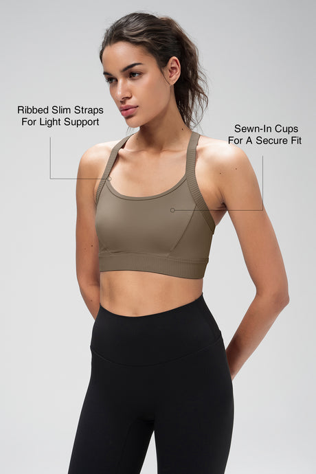 Shift™ Ribbed Sewn-in Pads Racerback Running Bra | Women's High Support Sports Bra - image 3