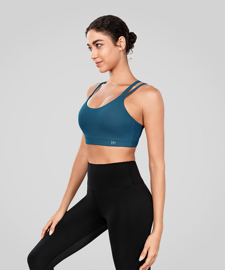 Gepolsterter Yoga-BH mit langen, doppelt gekreuzten Trägern von Echo | Leicht stützender Sport-BH für Damen - image 3