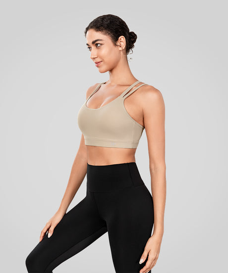Gepolsterter Yoga-BH mit langen, doppelt gekreuzten Trägern von Echo | Leicht stützender Sport-BH für Damen - image 3