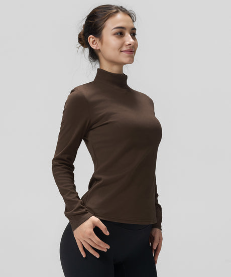 Anywhere™ Cozy Stretch Mock Neck Long Sleeve Tee | Women's Long Sleeve T-shirt - image 3