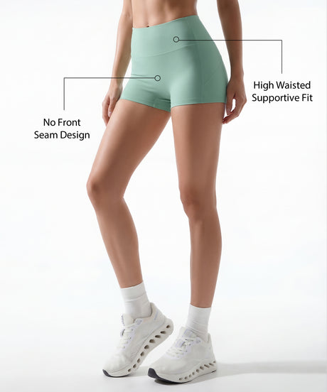 Shift™ High Rise Shorts With No Front Seam Design 2.5 Inches | Women's Yoga, Running & HIIT Shorts - image 3
