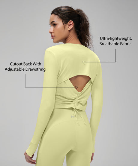 Anywhere™ Lightweight Drawstring Long sleeves Yoga Tee| Women's Sports T-shirt - image 3