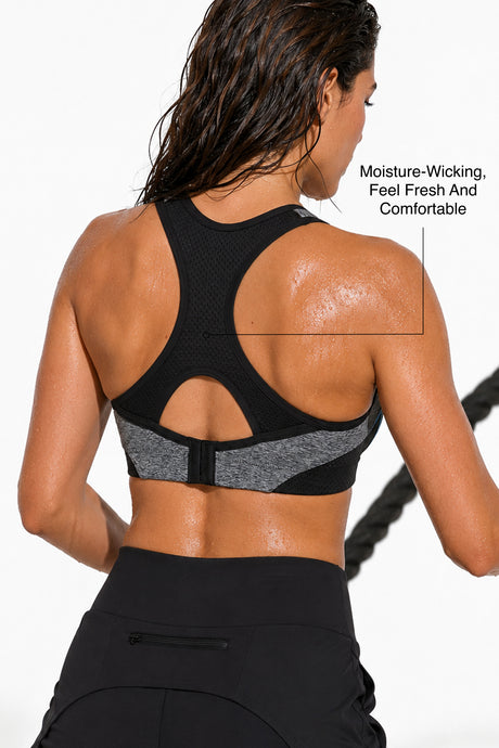 Sculpt™ Racerback Full-Coverage Breathable Sports Bra | High Support with Bounce Control & Mesh for Running, HIIT & Training - image 3