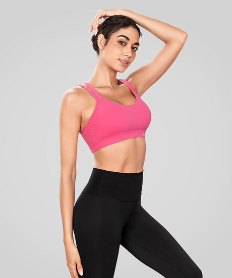 Gepolsterter Yoga-BH mit langen, doppelt gekreuzten Trägern von Echo | Leicht stützender Sport-BH für Damen - image 3