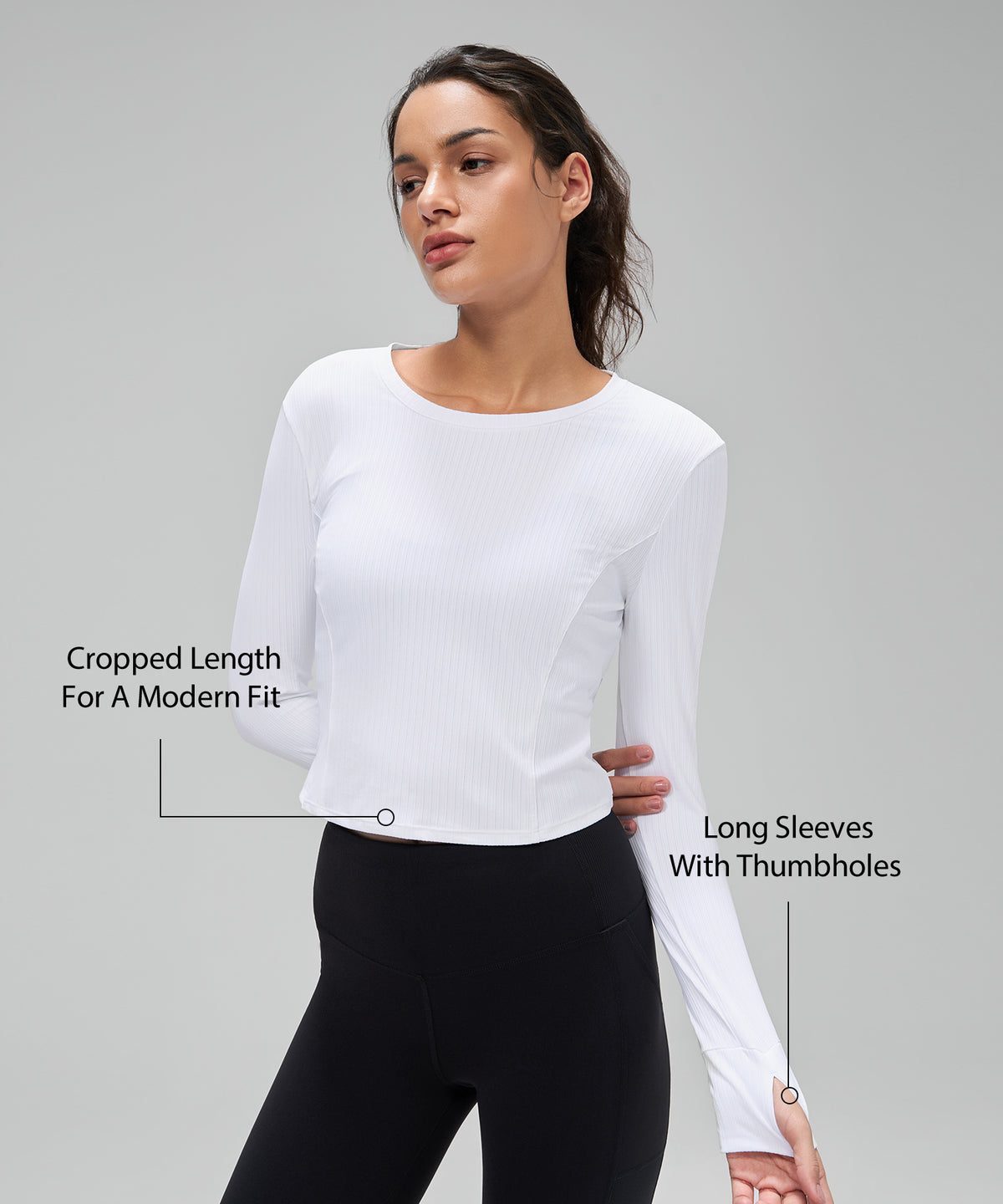 Anywhere™ Lightweight Drawstring Long sleeves Yoga Tee| Women's Sports T-shirt
