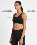 Shift™ Front Zip Sewn-in Pads Racerback Running Bra | Women's High Support Sports Bra