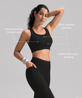 Power Multi-seam Mesh Neckline Löpar-BH | Sport-BH med högt stöd för kvinnor