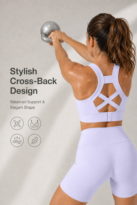 Echo™ Natural Shine Sporty Open-back Running Bra | Women's High Support Sports Bra - image 3