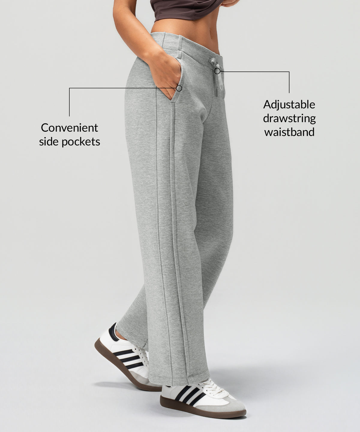 Pantalones ajustables Anywhere Cozy con forro polar de 73 cm | Pantalones deportivos para mujer