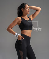 Power Mesh Sweetheart Neck Back Sport-bh | Sport-bh med högt stöd för kvinnor