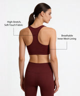 Shift™ Front Zip Sewn-in Pads Racerback Running Bra | Women's High Support Sports Bra