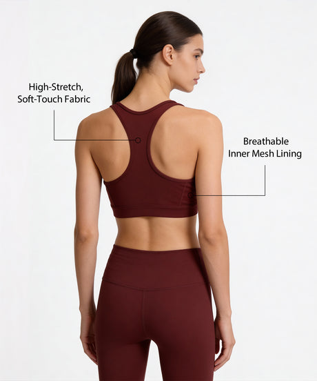 Shift™ Front Zip Sewn-in Pads Racerback Running Bra | Women's High Support Sports Bra - image 3
